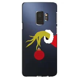Зимні Чохли для Самсунг Галаксі S9 - прозорий фон (Грінч з іграшкою)