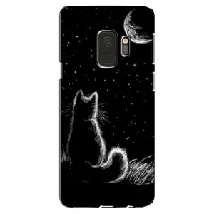 Чохол з принтом для Samsung Galaxy S9, G960 (AlphaPrint) Модні коти (Котик і місяць)