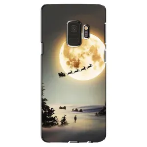 Новорічні, Святкові Чохли для Samsung Galaxy S9, G960 - 2024 год (Санта на місяці)