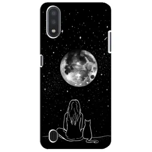 Чохол з малюнком кіт на Sansung Galaxy M01 Core (A013F) (Дівчина з котом)