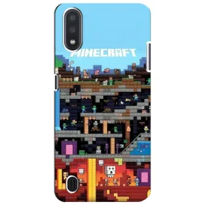 Чохол Майнкрафт на Sansung Galaxy M01 Core (A013F) (AlphaPrint) Minecraft (фон Minecraft)