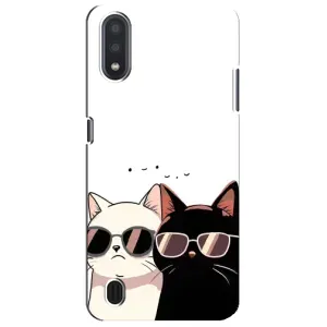 Чохол з малюнком кіт на Sansung Galaxy M01 Core (A013F) (Коти в окулярах)