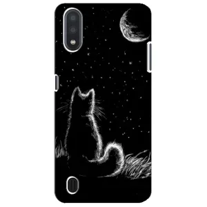 Чохол з принтом для Sansung Galaxy M01 Core (A013F) (AlphaPrint) Модні коти (Котик і місяць)