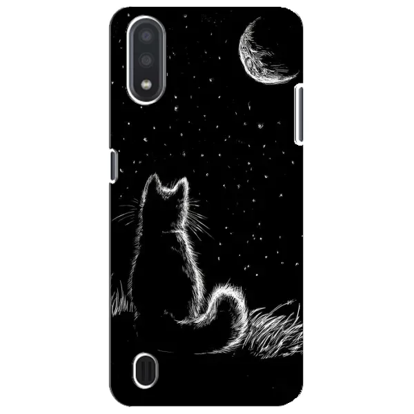 Чохол з принтом «Котик і місяць» для Samsung Galaxy M01 Core (A013F)