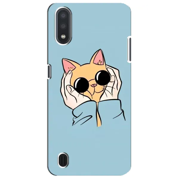 Чохол з принтом «Котик в окулярах» для Samsung Galaxy M01 Core (A013F)