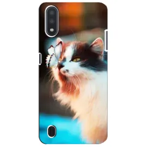 Чохол на Samsung Galaxy M01 Core (A013F) з Котиками (VPrint) (Котик з метеликом)