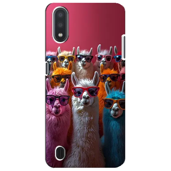 Чехол с принтом «Ламы в очках» для Samsung Galaxy M01 Core (A013F)