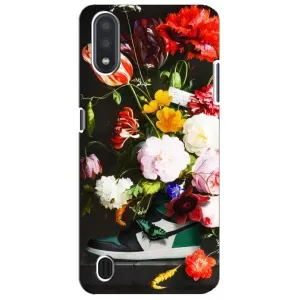 Брендновые Чехлы для Sansung Galaxy M01 Core (A013F) - (PREMIUMPrint) (Nike цветы)