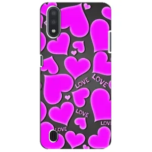Чехлы для любимой на Самсунг М01 Кор (VPrint) (Pink hearts)