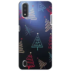 Зимні Чохли для Samsung Galaxy M01 Core (A013F) - прозорий фон (Різдвяні ялинки)