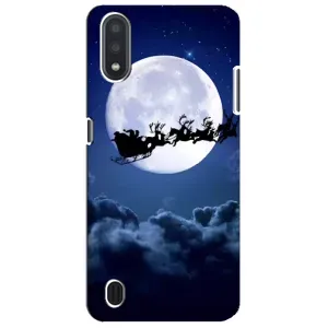 Новорічні Чохли для Samsung Galaxy M01 Core (A013F) (VPrint) (Санта - місяць)
