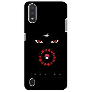 Чехлы на тему: Итачи Учиха для Sansung Galaxy M01 Core (A013F) (AlphaPrint) (глаза Итачи)