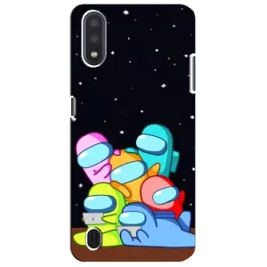 Чехол Амонг Ас для Sansung Galaxy M01 Core (A013F) (AlphaPrint) (Скины в космосе)