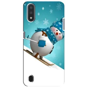 Новорічні Чохли для Samsung Galaxy M01 Core (A013F) (VPrint) (Сніговик на лижах)