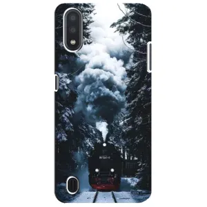 Новорічні, Святкові Чохли для Sansung Galaxy M01 Core (A013F) - 2024 год (Зимовий потяг)