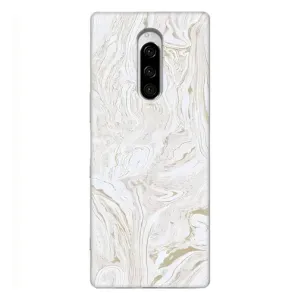 Мраморный чехол на Sony Xperia 1 (VPrint) (Белый мрамор)