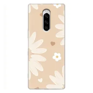 Чохол з принтом «Бежеві квіти» для Sony Xperia 1