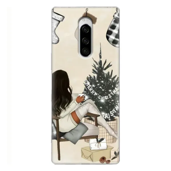 Чехол с принтом «Девушка с елкой» для Sony Xperia 1 Чехол с принтом «Девушка с елкой» для Sony Xperia 1