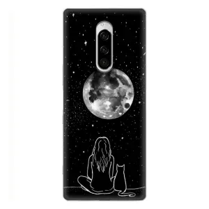 Чохол з малюнком кіт на Sony Xperia 1 (Дівчина з котом)
