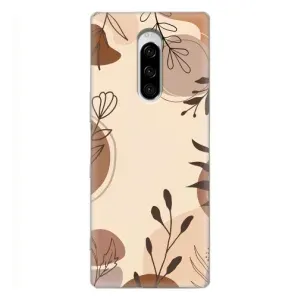 Чохол з принтом «Коричневі квіти» для Sony Xperia 1