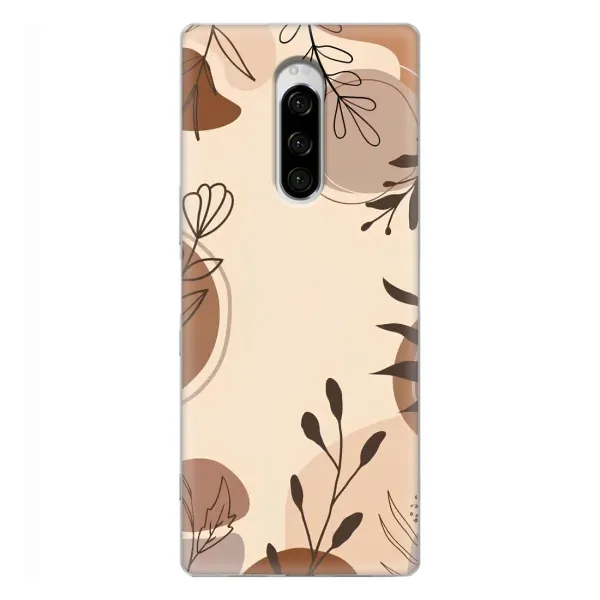 Чохол з принтом «Коричневі квіти» для Sony Xperia 1
