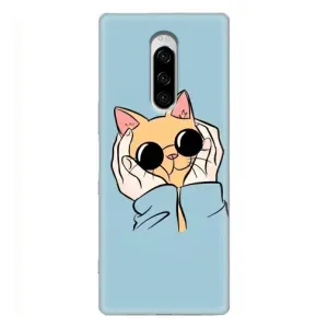 Чохол на Sony Xperia 1 з Котиками (VPrint) (Котик в окулярах)