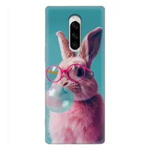 Чохол з принтом стильні тварини для Sony Xperia 1 (Кролик в окулярах)