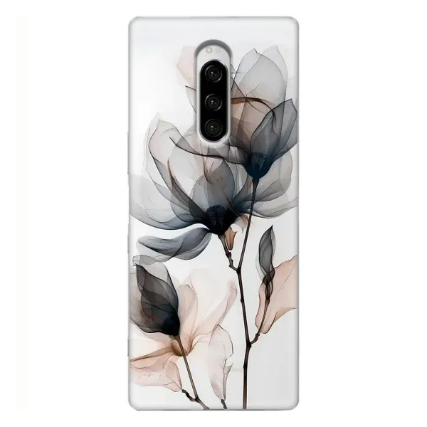 Чохол з принтом «Квіти на білому» для Sony Xperia 1