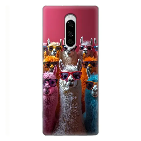 Чехол с принтом «Ламы в очках» для Sony Xperia 1
