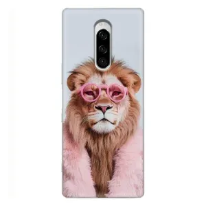 Чохол з принтом стильні тварини для Sony Xperia 1 (Лев в окулярах)