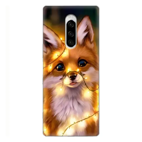 Чехол с принтом «Лисичка в гирляндах» для Sony Xperia 1