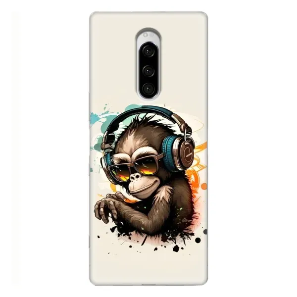 Чехол с принтом «Макака в наушниках» для Sony Xperia 1