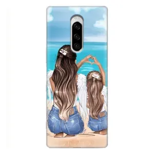 Чехол с печатью для Sony Xperia 1 - (Мама с ребенком) (AlphaPrint) (Мама с доченькой)