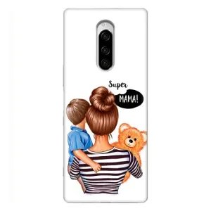 Чехол с печатью для Sony Xperia 1 - (Мама с ребенком) (AlphaPrint) (Мама с сыном)