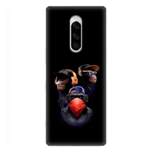 Чехол с Обезьянами Sony Xperia 1 - (AlphaPrint) (Три обезьяны)