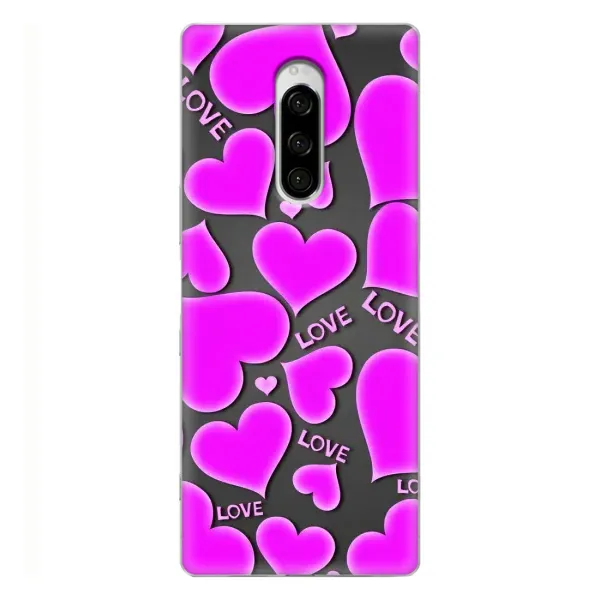Чехол с принтом «Pink hearts» для Sony Xperia 1