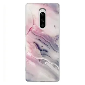 Мраморный чехол на Sony Xperia 1 (VPrint) (Пурпурный Мрамор)