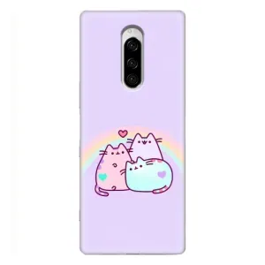 Чохол на Sony Xperia 1 з Котиками (VPrint) (Радужний котик)