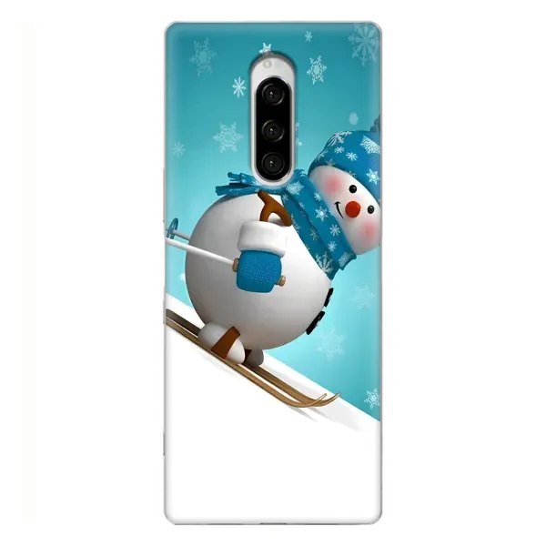 Чохол з принтом «Сніговик на лижах» для Sony Xperia 1 Чохол з принтом «Сніговик на лижах» для Sony Xperia 1
