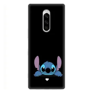 Чохол з принтом Стіч на Sony Xperia 1 (Стіч на чорному)