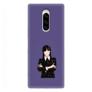 Чохли Венсдей на Sony Xperia 1 Уенсдей (AlphaPrint) (Венздей у чорному)