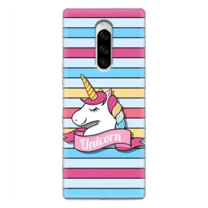 Чехол для Сони Хпериа 1 - (Единорожки - Новинки) (AlphaPrint) (Unicorn)