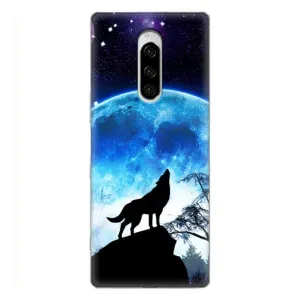 Защитные чехлы для Сони Хпериа 1 (AlphaPrint) (ХИТ продаж) ВОЛК (Волк на луну)