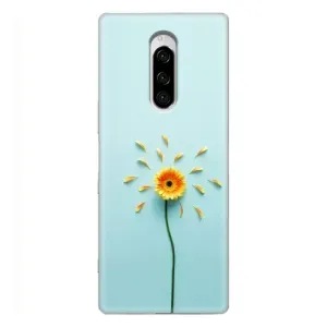 Чохли з квітами для Sony Xperia 1 (VPrint) (Жовта квітка)