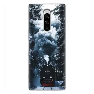 Новогодние, Праздничные Чехлы для Sony Xperia 1 - 2024 год (Зимний поезд)