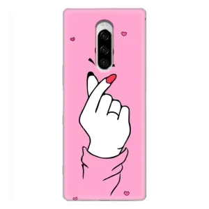 Чехол с принтом для Sony Xperia 1 (AlphaPrint - Знак сердечка) (Знак Love)