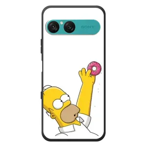 Чехол с Симпсонами для Sony Xperia 10 VII (VPrint) (Гомер с пончиком)
