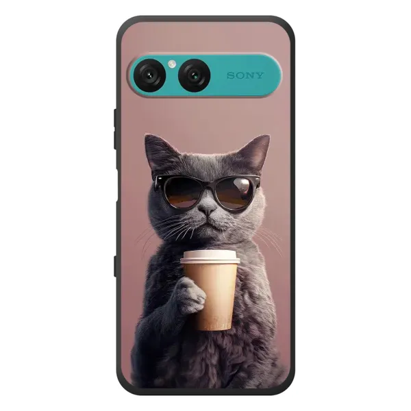 Чехол с принтом «Кот с кофе» для Sony Xperia 10 VII