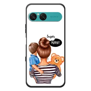 Чехол с печатью для Sony Xperia 10 VII - (Мама с ребенком) (AlphaPrint) (Мама с сыном)