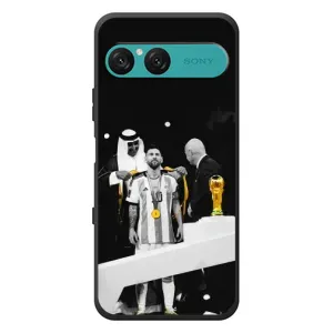 Чехлы для Sony Xperia 10 VII (Leo чемпион) (AlphaPrint) (Месси в накидке)